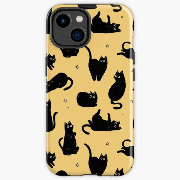 patrón de gato negro Funda resistente para iPhone