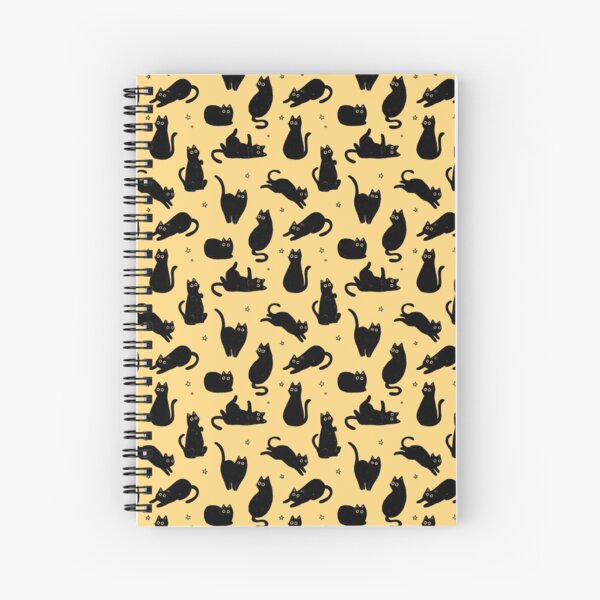 motif de chat noir Cahier à spirale