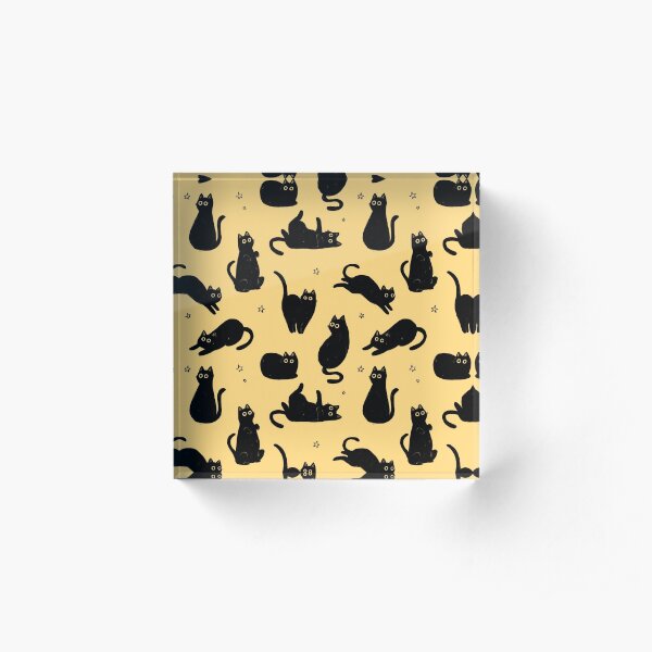 black cat pattern Acrylic Block