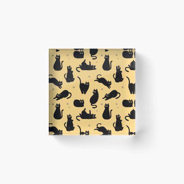 black cat pattern Acrylic Block