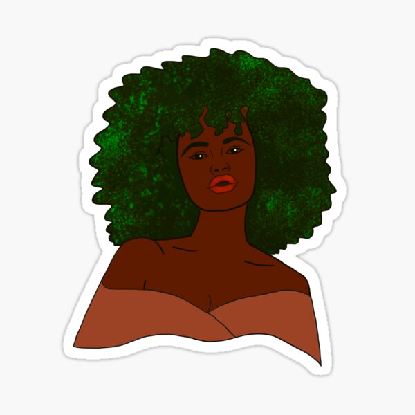 Green Afro Sticker