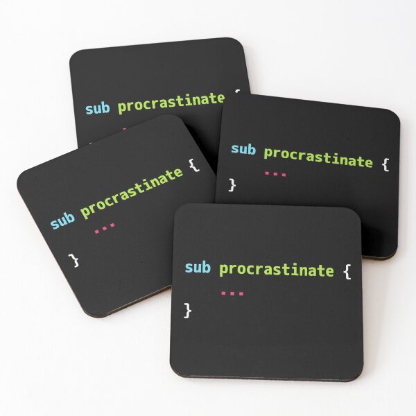 Item preview, Funny Perl Code Pun Design - sub procrastinate ... designed and sold by geeksta.