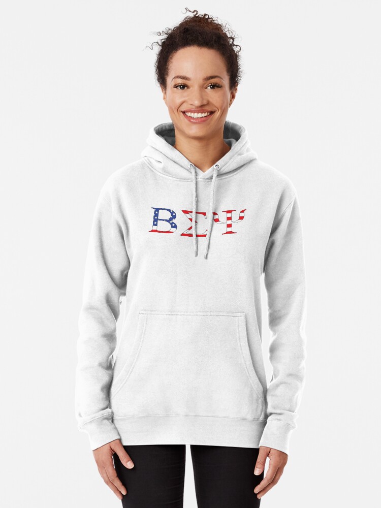Alternate view of Beta Sigma Psi - American flag Pullover Hoodie