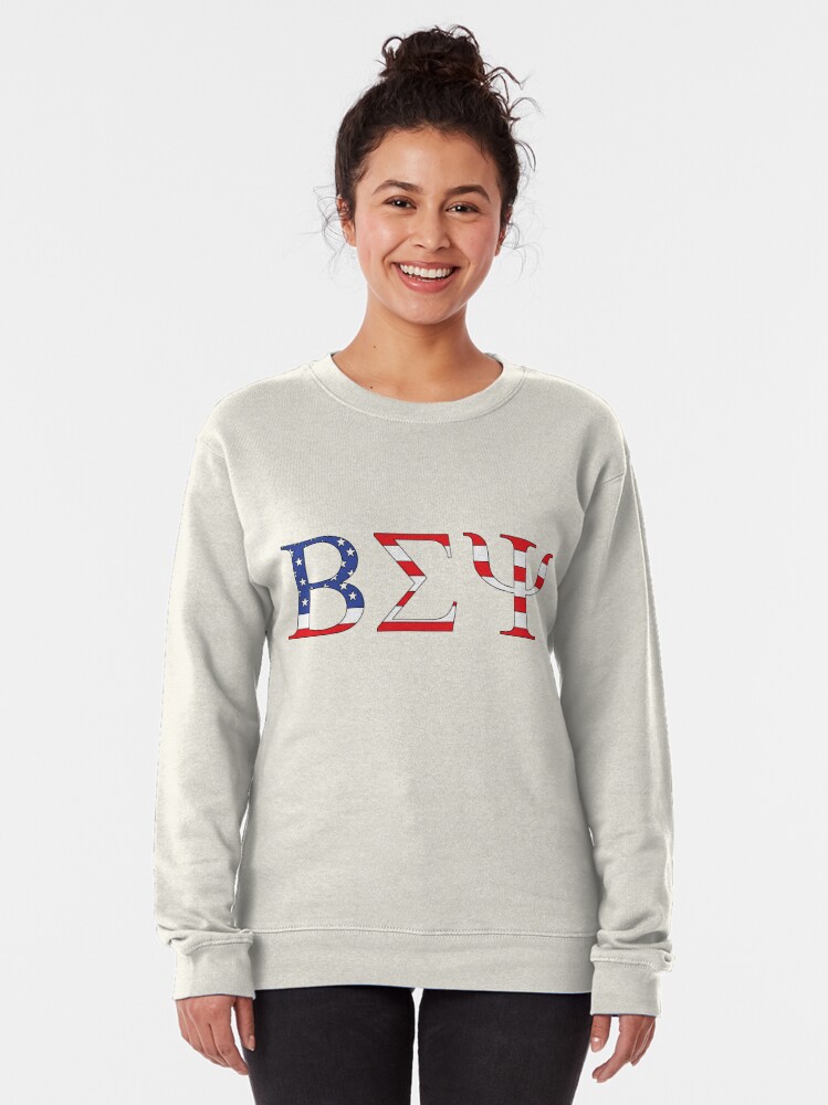 Alternate view of Beta Sigma Psi - American flag Pullover Sweatshirt