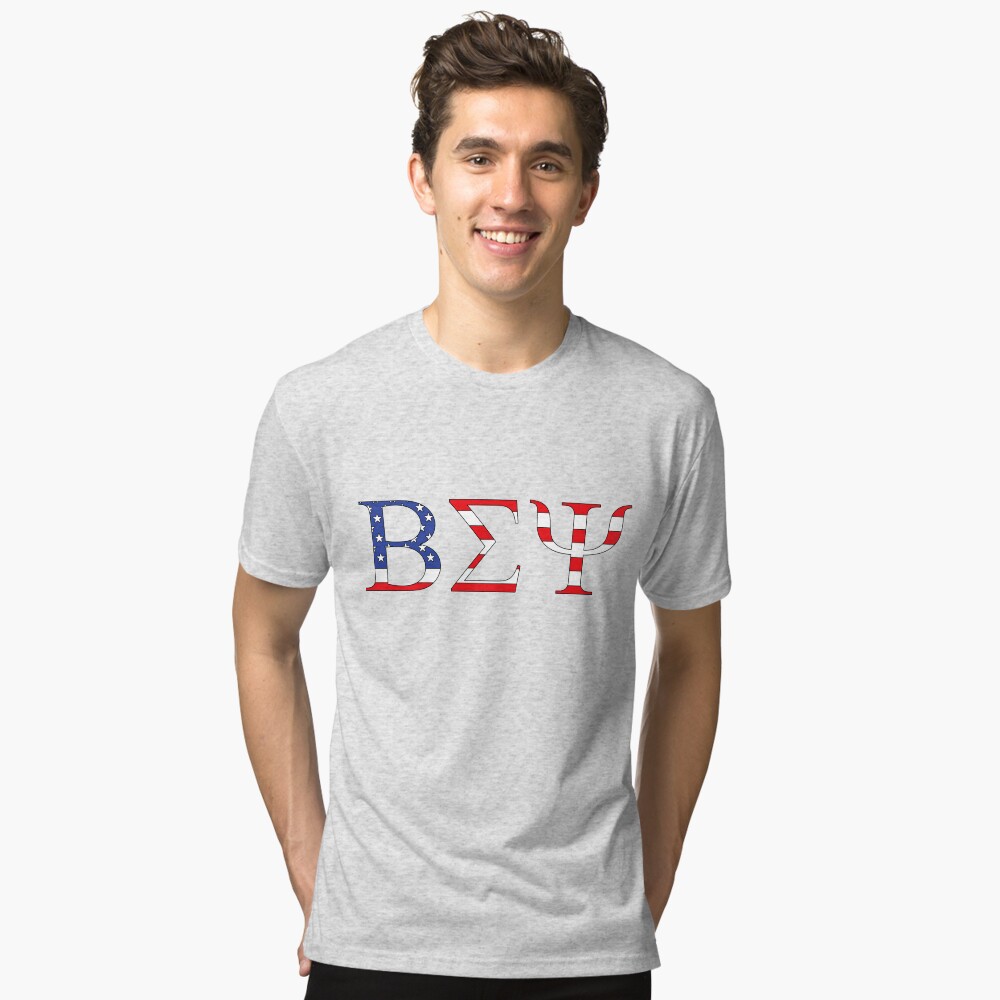Beta Sigma Psi - American flag Tri-blend T-Shirt