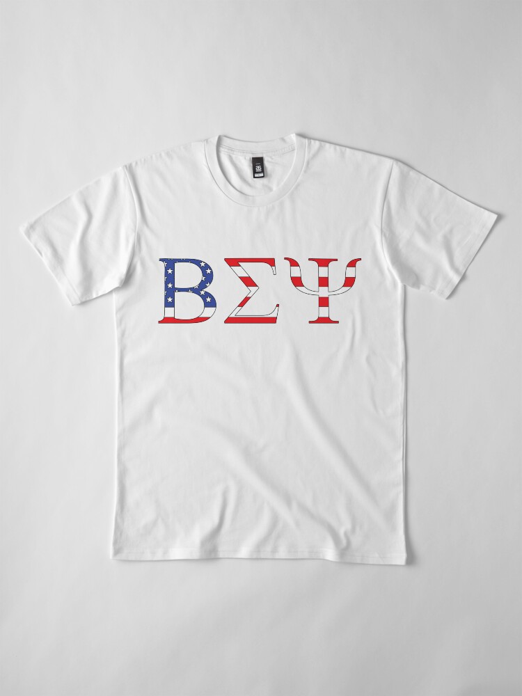 Alternate view of Beta Sigma Psi - American flag Premium T-Shirt