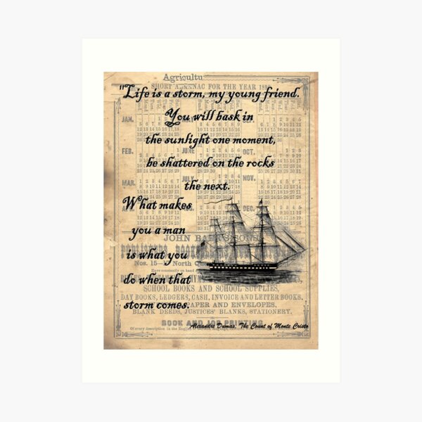 Count of Monte Cristo Storm Quote Art Print