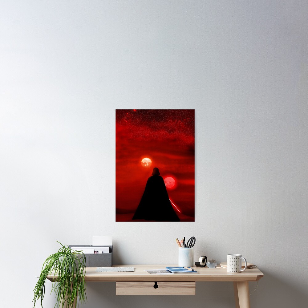 Vader Tatooine Binary Sunset Poster