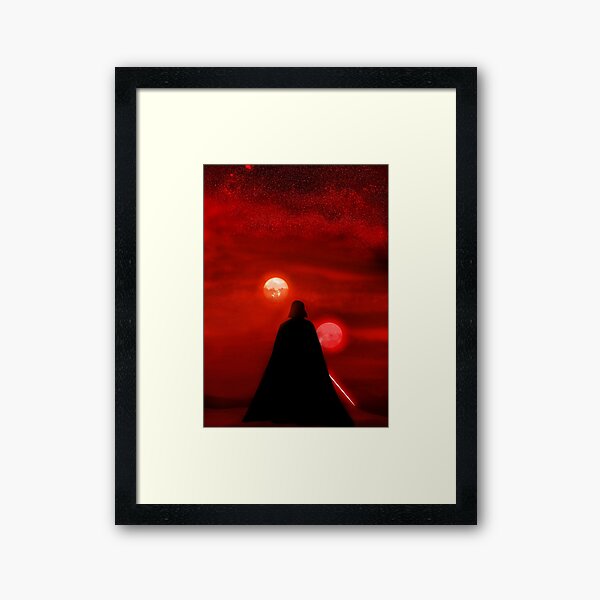 Vader Tatooine Binary Sunset Framed Art Print