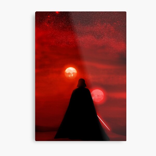 Vader Tatooine Binary Sunset Metal Print