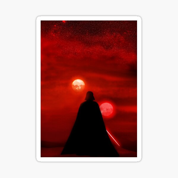 Vader Tatooine Binary Sunset Sticker