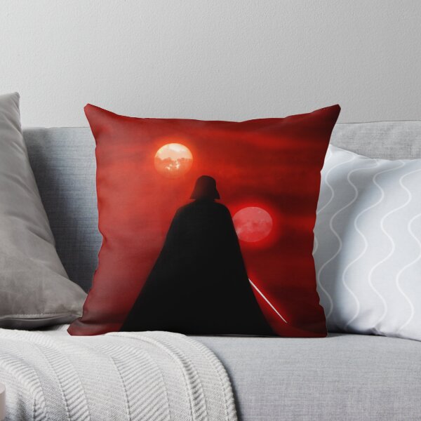 Vader Tatooine Binary Sunset Throw Pillow