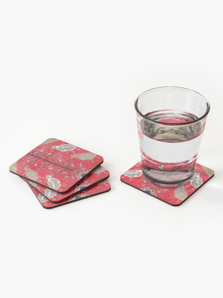 Alternate view of Persian Floral Rug With Several Birds Probably Quail Coasters (Set of 4)