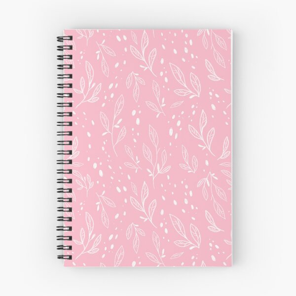 Item preview, White leaf pattern on baby pink designed and sold by Ellen Wilberg.