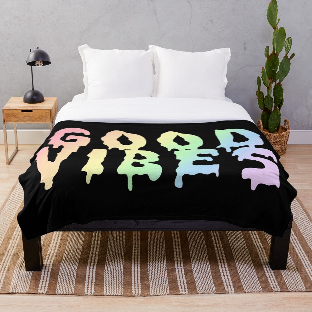 "Trippy Melting Good Vibes " Throw Blanket for Sale by BetweenTwoPages Redbubble