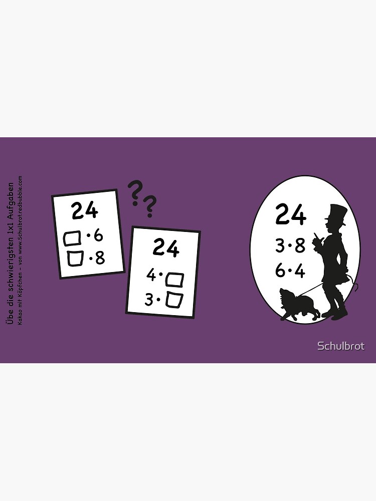 Difficult 1x1 tasks by the way, today the 24 - cocoa with brains - learning with fun by Schulbrot