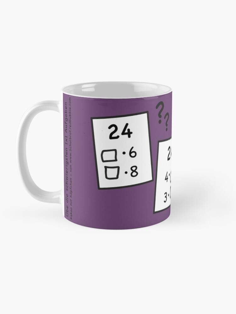 Alternate view of Difficult 1x1 tasks by the way, today the 24 - cocoa with brains - learning with fun Mug
