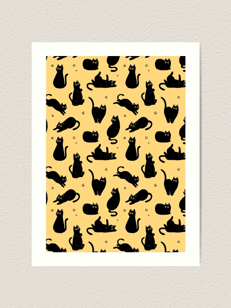 black cat pattern Art Print for Sale by deboracabral