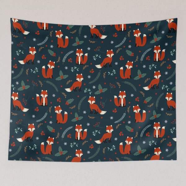 Item preview, Christmas Fox Blue designed and sold by Color Me F*@k!ng Happy.