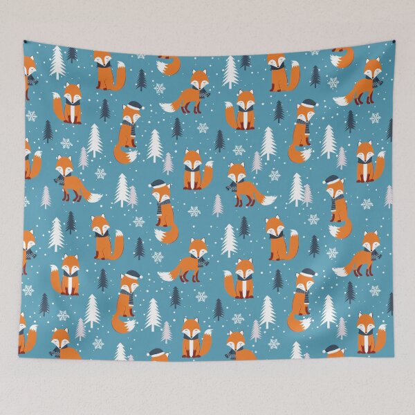 Item preview, Christmas Fox Orange Blue designed and sold by Color Me F*@k!ng Happy.