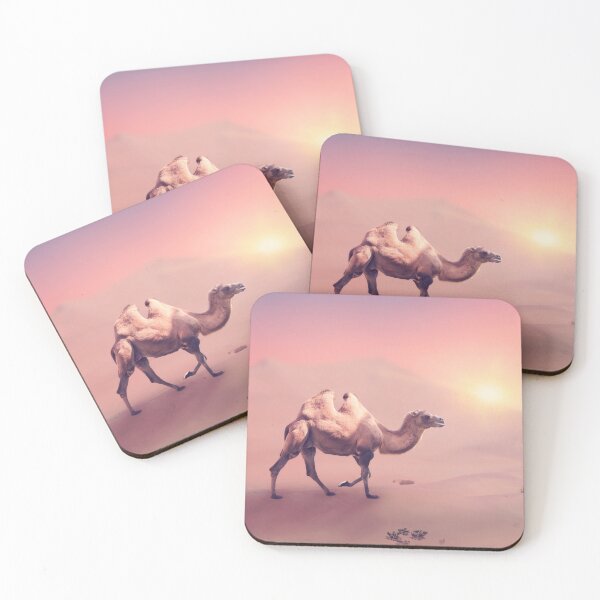 Item preview,  Bactrian camel  walking in desert at sunset designed and sold by svetlanna.