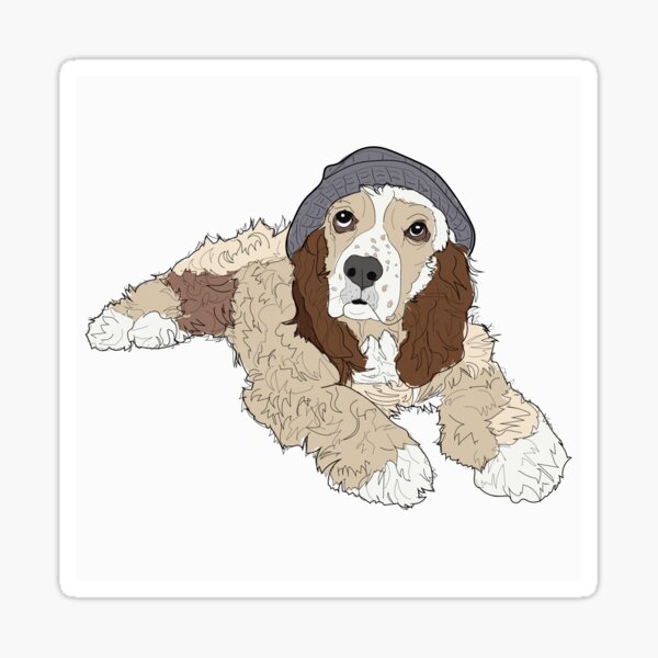 Cocker Spaniel Hipster Dog Sticker