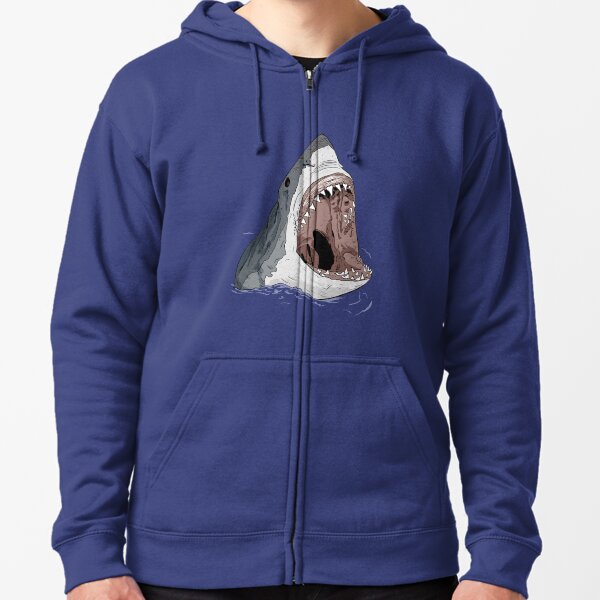 Women Cute Shark Hoodie Long Sleeve Blue Kawaii Shark Shape Hooded