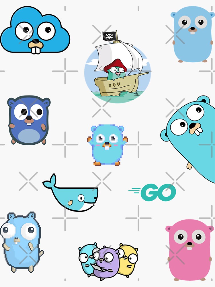 "Golang gopher sticker pack variety pack" Sticker for Sale by leesander ...
