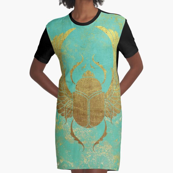 Ancient Egypt -Scarab Graphic T-Shirt Dress