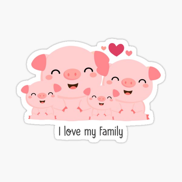 Item preview, Funniest Gifts for Pig Lover  I Love My Family - Cute Pigs designed and sold by Sugar-Magnolia.