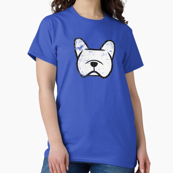 Item preview, Vintage French Bulldog shirt - distressed Frenchie design - French Bulldog art in navy blue designed and sold by smooshfaceutd.