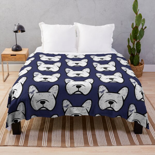 Item preview, Vintage French Bulldog shirt - distressed Frenchie design - French Bulldog art in navy blue designed and sold by smooshfaceutd.