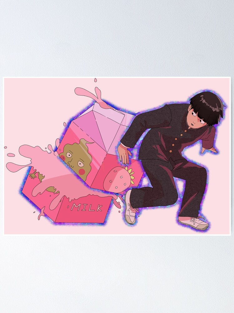 "Mob Psycho 100 Shigeo Kageyama Strawberry Milk" Poster by Hagemanto