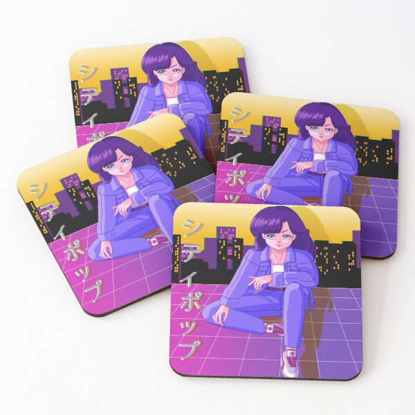 Item preview, 80s Japanese Retro Vaporwave Citypop Anime Girl designed and sold by Jieul.