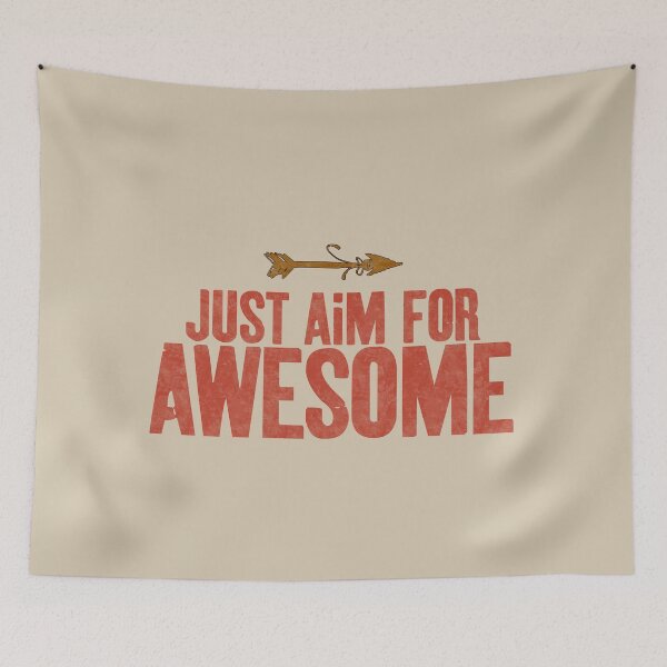 Item preview, Red Vintage Just Aim For Awesome designed and sold by Bravenity.