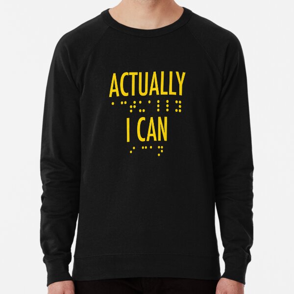Aperçu de l'œuvre En fait, je peux braver le lettrage motivationnel en braille or créée et vendue par tshirtworld.