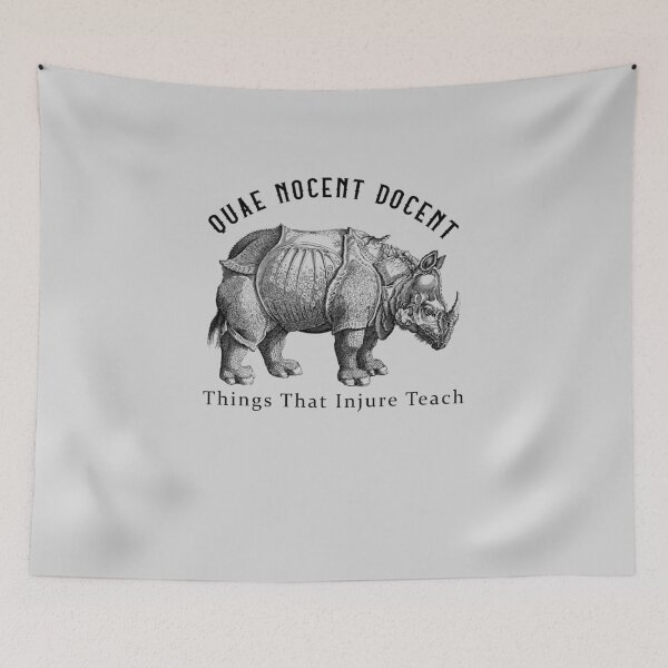 Item preview, Divertida frase latina con rinoceronte estilizado designed and sold by Capacian.
