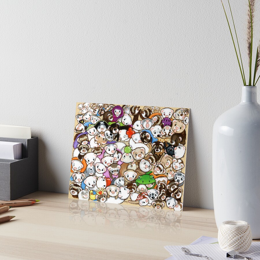 One Hundred Million Ferrets Art Board Print