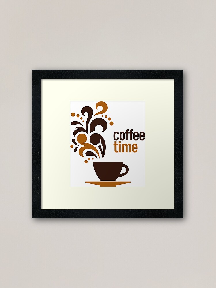 coffee time coffee lover coffee mug,coffee shop accessories and materials  Framed Art Print for Sale by elbakr