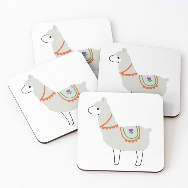 Item preview, Cute White Llama with Orange Green and Purple Details designed and sold by elmma design.