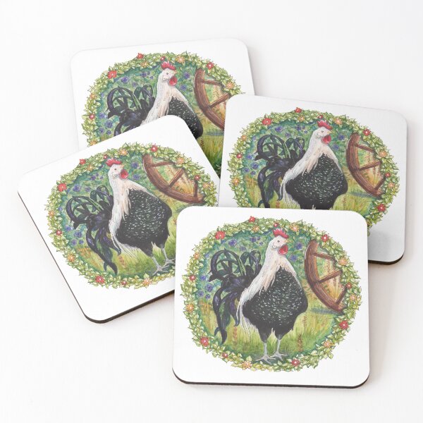 Item preview, Silver Phoenix Rooster Watercolor Illustration designed and sold by eleary.