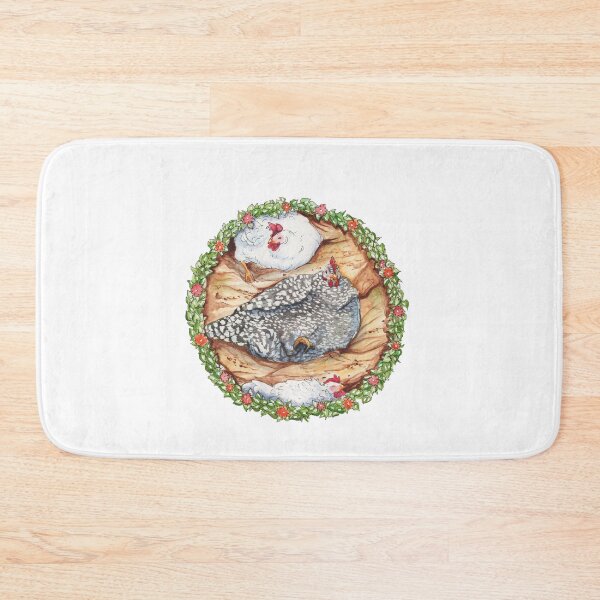 Item preview, Dustbathing Hens Watercolor Illustration designed and sold by eleary.