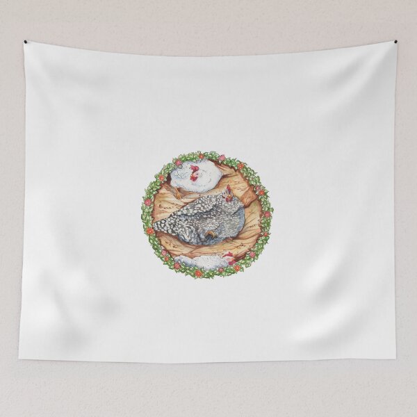 Item preview, Dustbathing Hens Watercolor Illustration designed and sold by eleary.