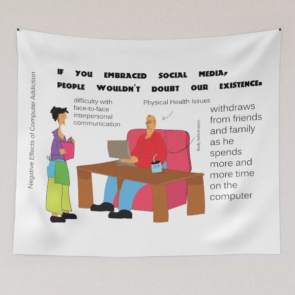 Item preview, Negative Effects of Computer Addiction poster |social awareness poster designed and sold by KARTICK DUTTA.