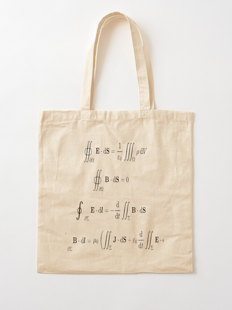 Alternate view of Maxwell's equations, #Maxwells, #equations, #MaxwellsEquations, Maxwell, equation, MaxwellEquations, #Physics, Electricity, Electrodynamics, Electromagnetism Tote Bag