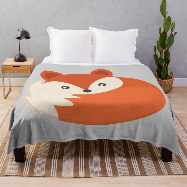 Hello Sleepy Fox Throw Blanket