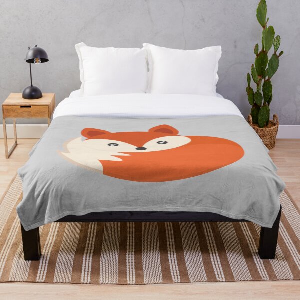 Hello Sleepy Fox Throw Blanket