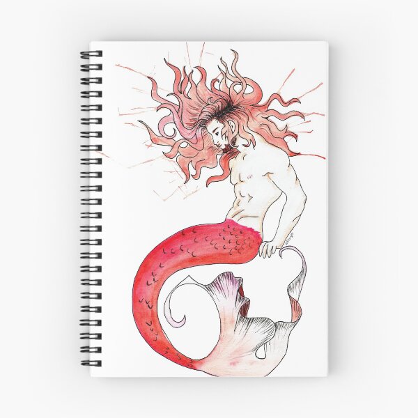 Item preview, Watercolor Red Merman designed and sold by Elaryth.