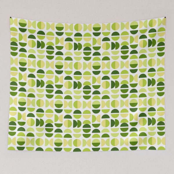 Item preview, Mid Century Modern Avocado Green Geometry designed and sold by AVArtDecor.