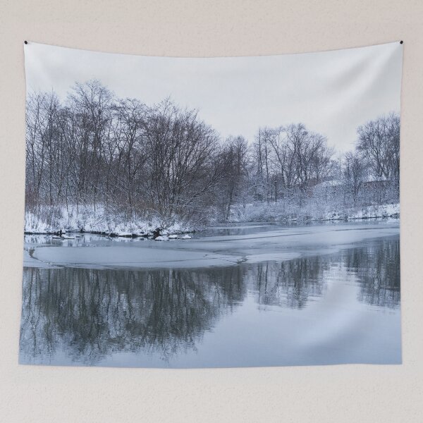 Item preview, First Snow - Cold but Naturally Calming Wintry Vista designed and sold by Georgia Mizuleva.